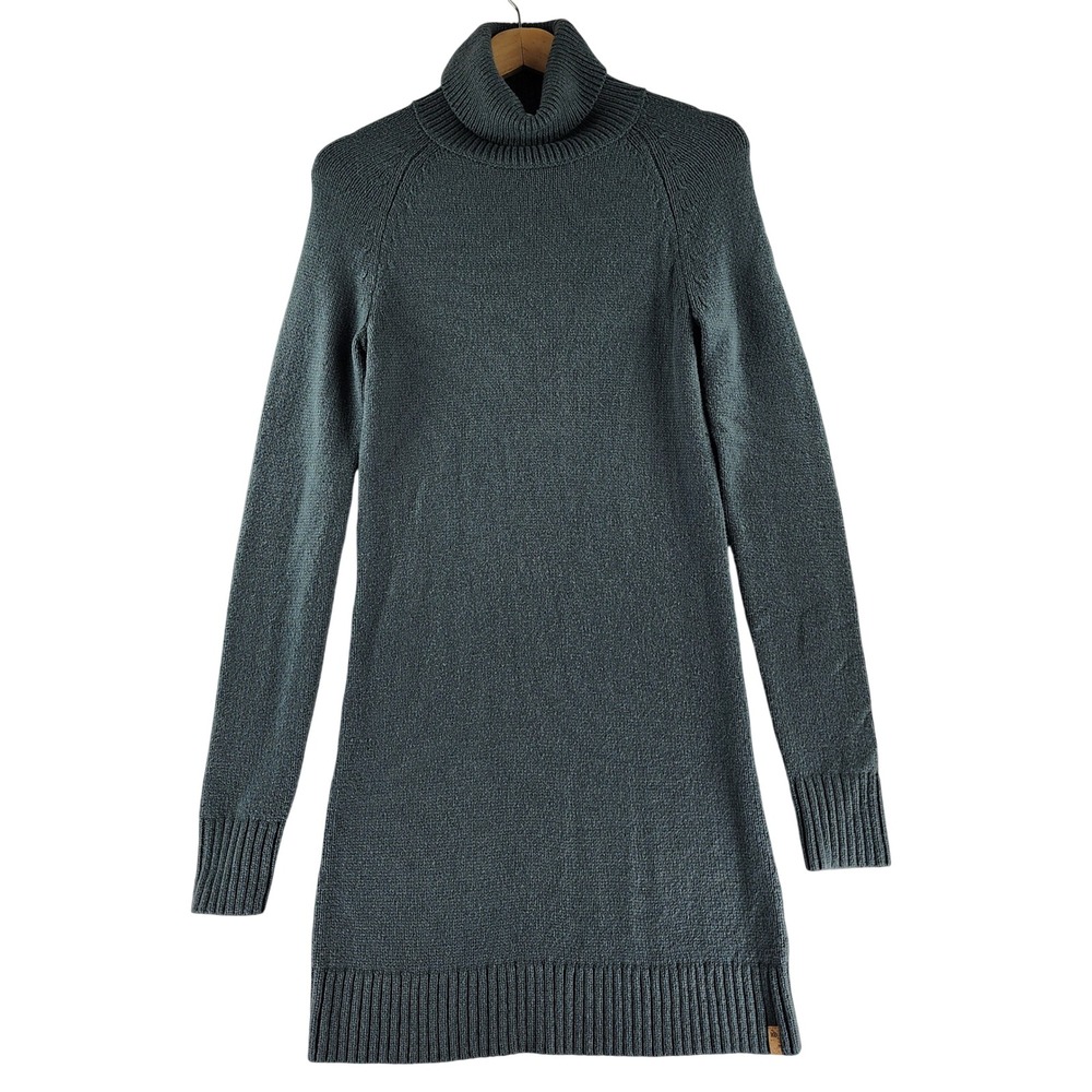 Tentree Sweater Dress Womens S Gray Wool Blend Turtleneck Organic Cotton Knit